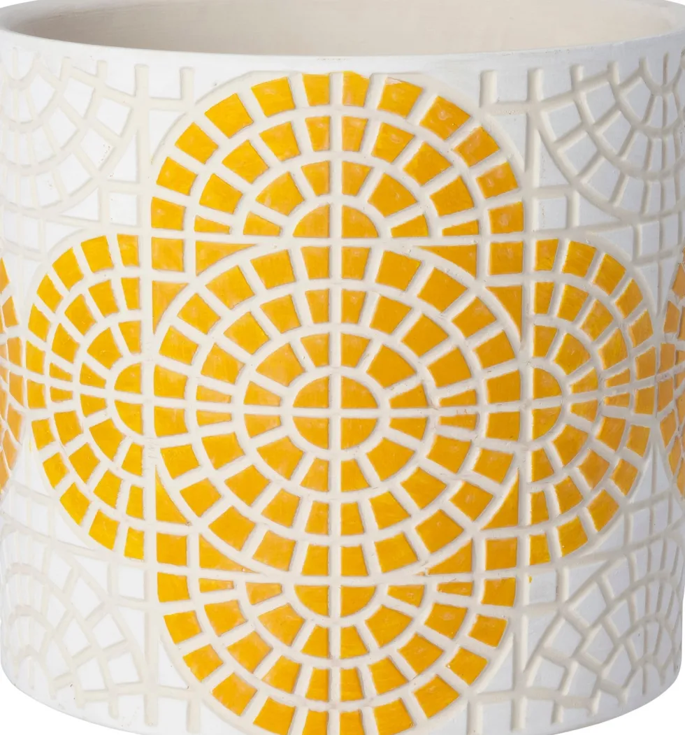 Intratuin bloempot Alon geel D 13,5 H 13 cm