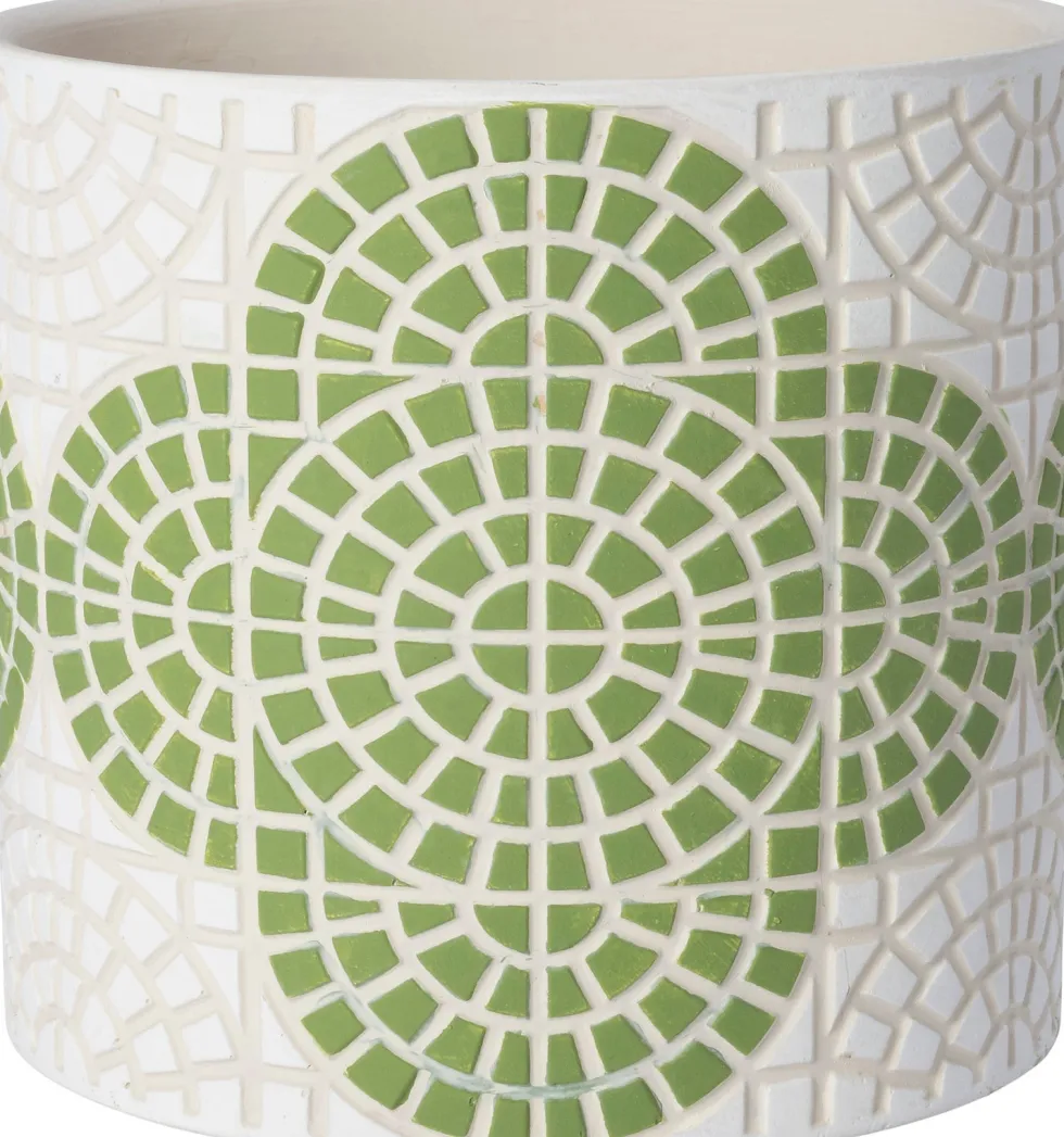 Intratuin bloempot Alon groen D 13,5 H 13 cm