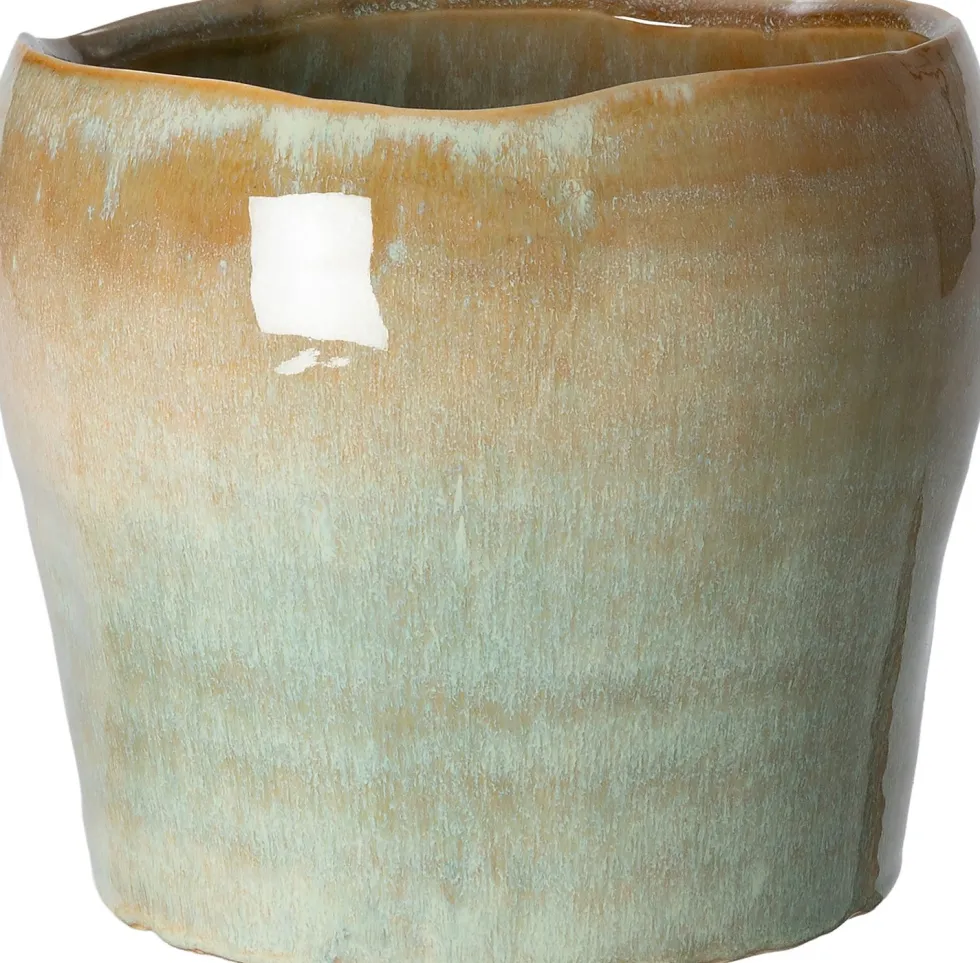 Intratuin bloempot Avelin groen / bruin D 22 H 21 cm