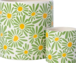 Intratuin bloempot Baku groen D 13,5 H 13,5 cm