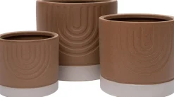 Intratuin bloempot Bana bruin / wit D 20 H 18 cm