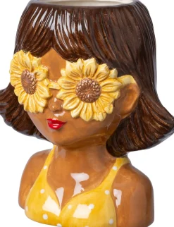 Intratuin bloempot Belia geel 14 x 11 x 18 cm