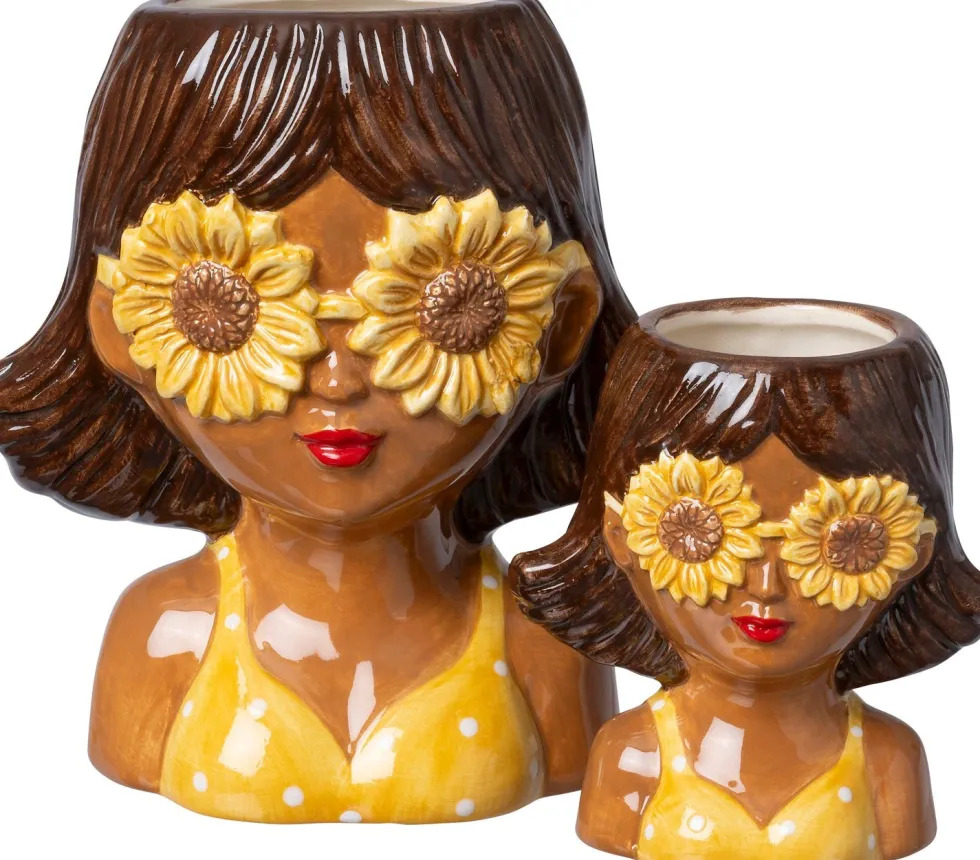 Intratuin bloempot Belia geel 14 x 11 x 18 cm
