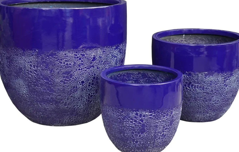 Intratuin bloempot Bobby blauw D 33 H 29 cm