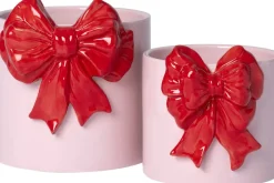 Intratuin bloempot Bow roze 18 x 16 x 17cm