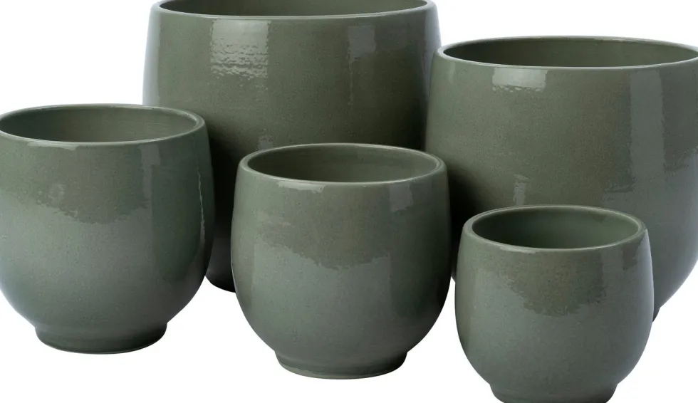 Intratuin bloempot Brany groen D 14 H 13 cm