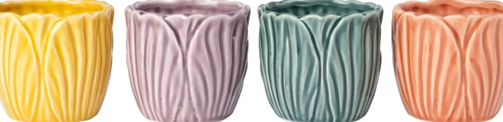 Intratuin bloempot Cebu geel D 14 H 12 cm