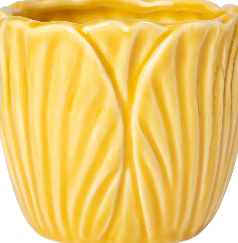 Intratuin bloempot Cebu geel D 14 H 12 cm