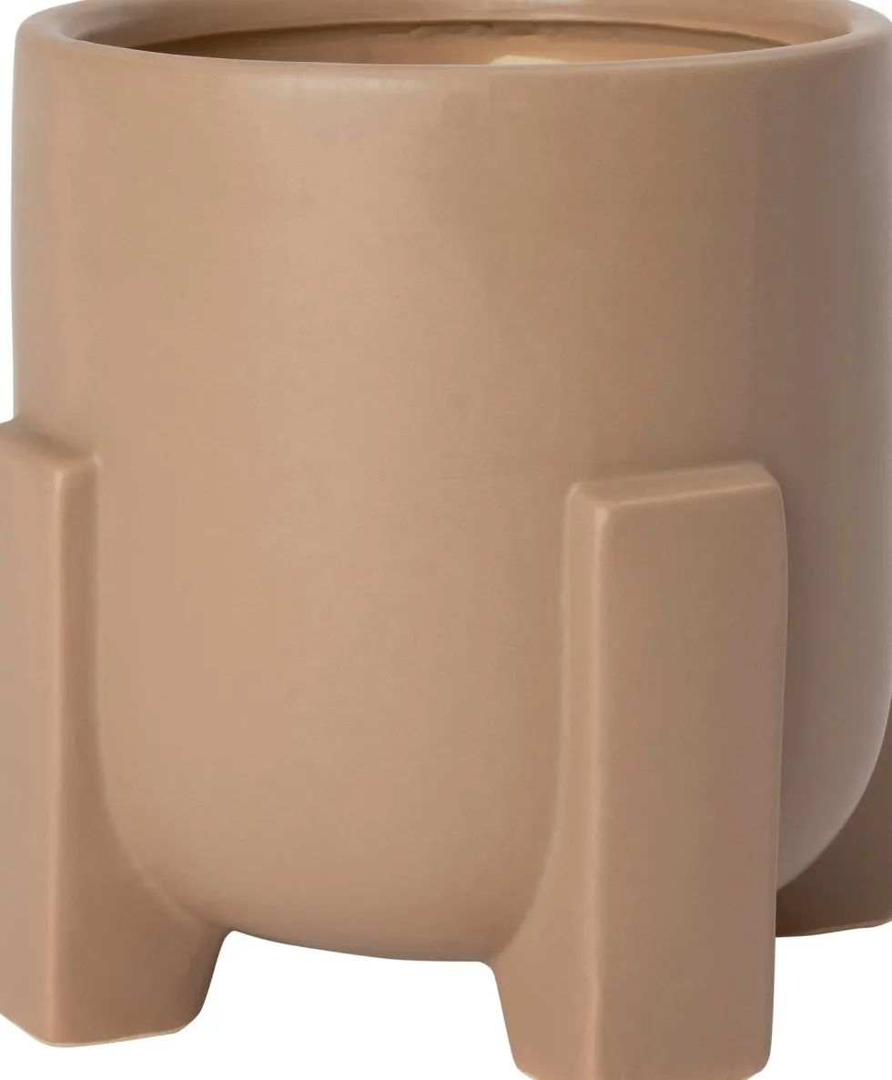 Intratuin bloempot Devon op voet beige D 16,5 H 16 cm