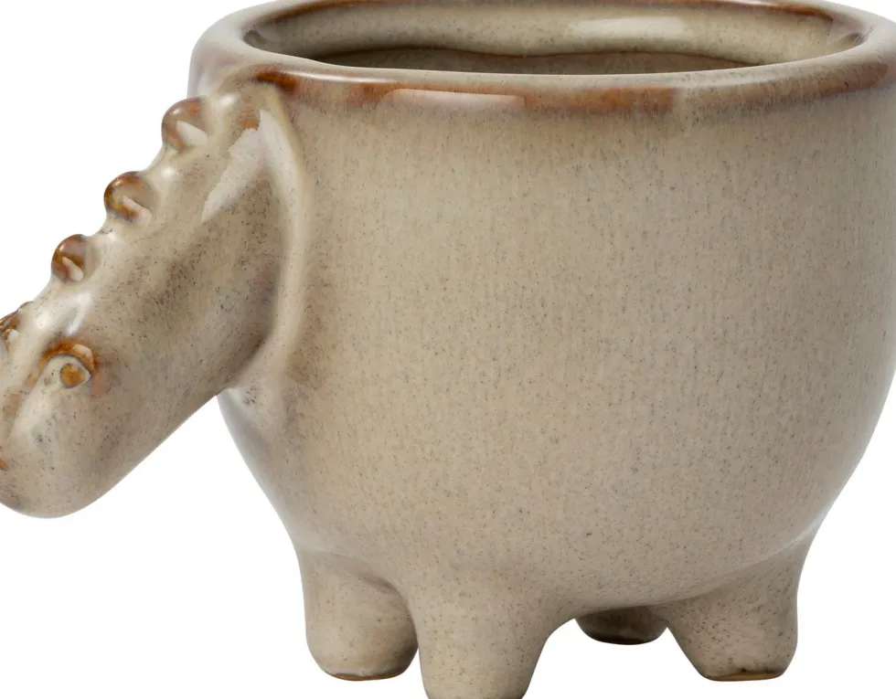 Intratuin bloempot Dino taupe 10 x 8 x 7 cm