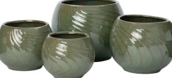 Intratuin bloempot Dorit groen D 16 H 12 cm