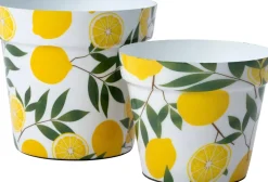 Intratuin bloempot Efi geel D 13 H 11 cm