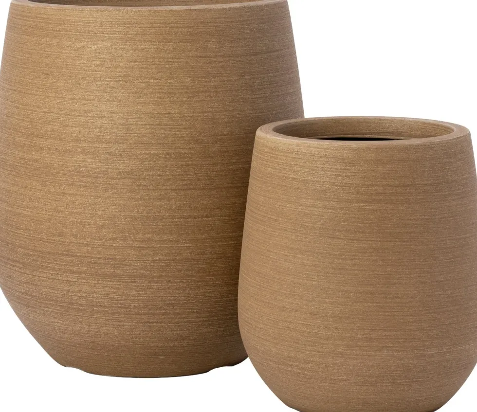 Intratuin bloempot Elani naturel D 23 H 42 cm