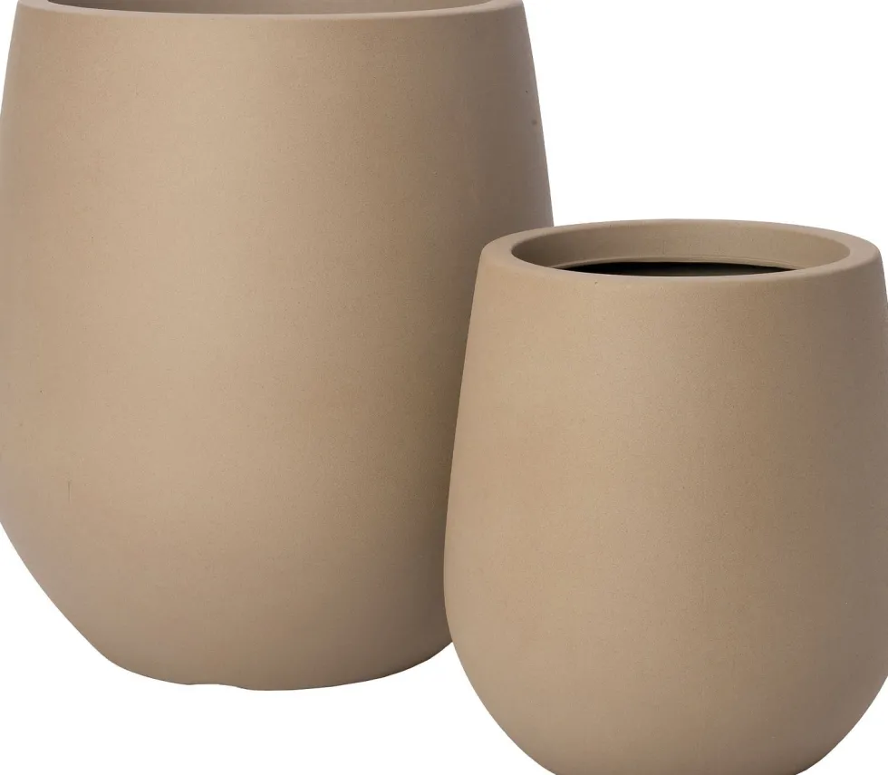 Intratuin bloempot Elani taupe D 38,5 H 42,5 cm