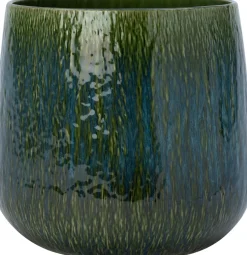Intratuin bloempot Elias groen / blauw D 15 H 12 cm