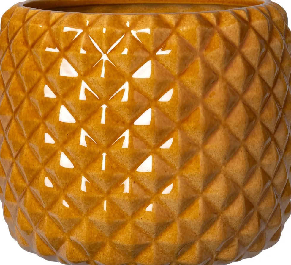Intratuin bloempot Ellis geel D 20 H 19 cm