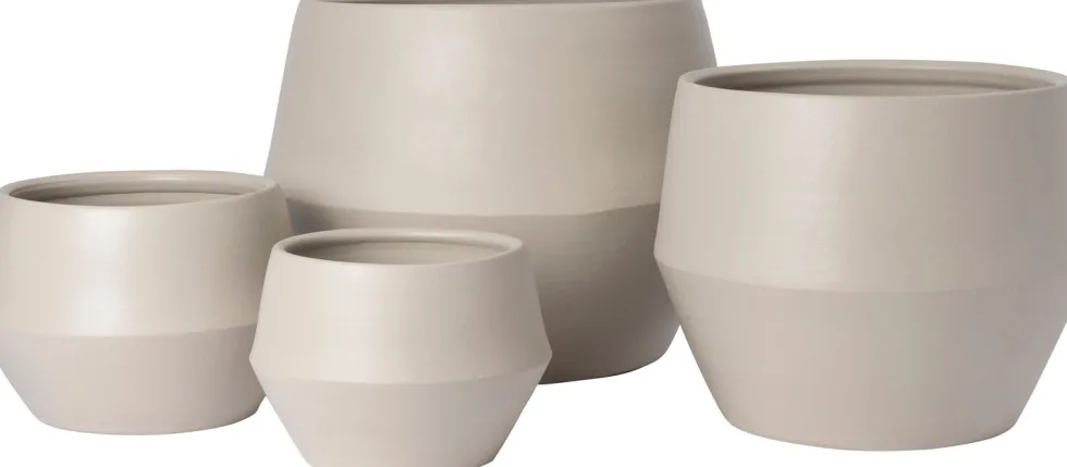 Intratuin bloempot Fara beige D 44 H 35 cm