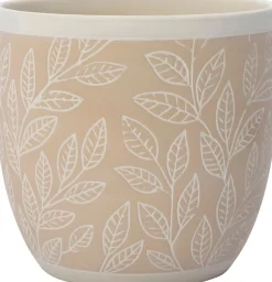 Intratuin bloempot Feline beige D 13,5 H 12,5 cm