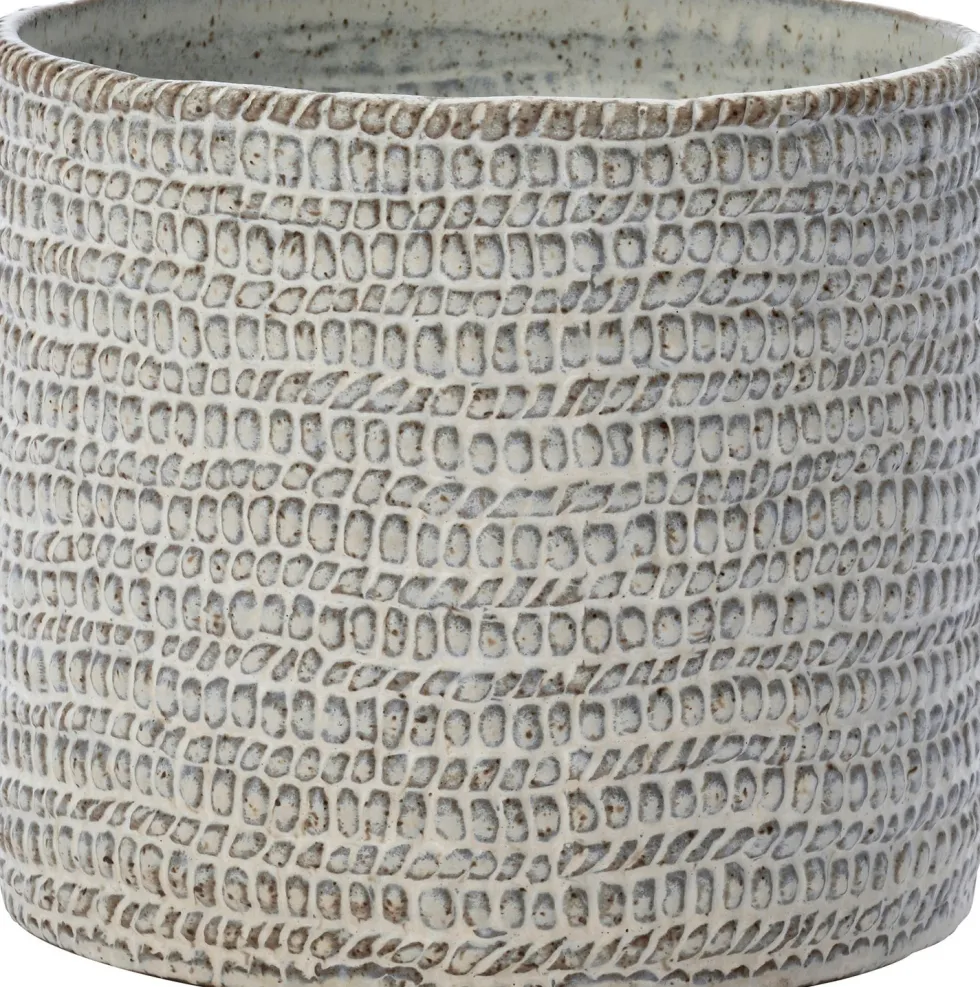 Intratuin bloempot Fem grijs / wit D 17,5 H 15 cm