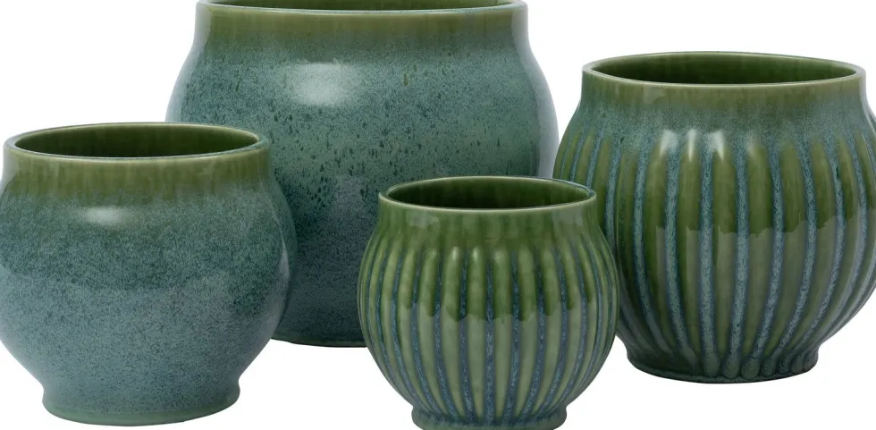 Intratuin bloempot Figo groen D 13 H 14 cm