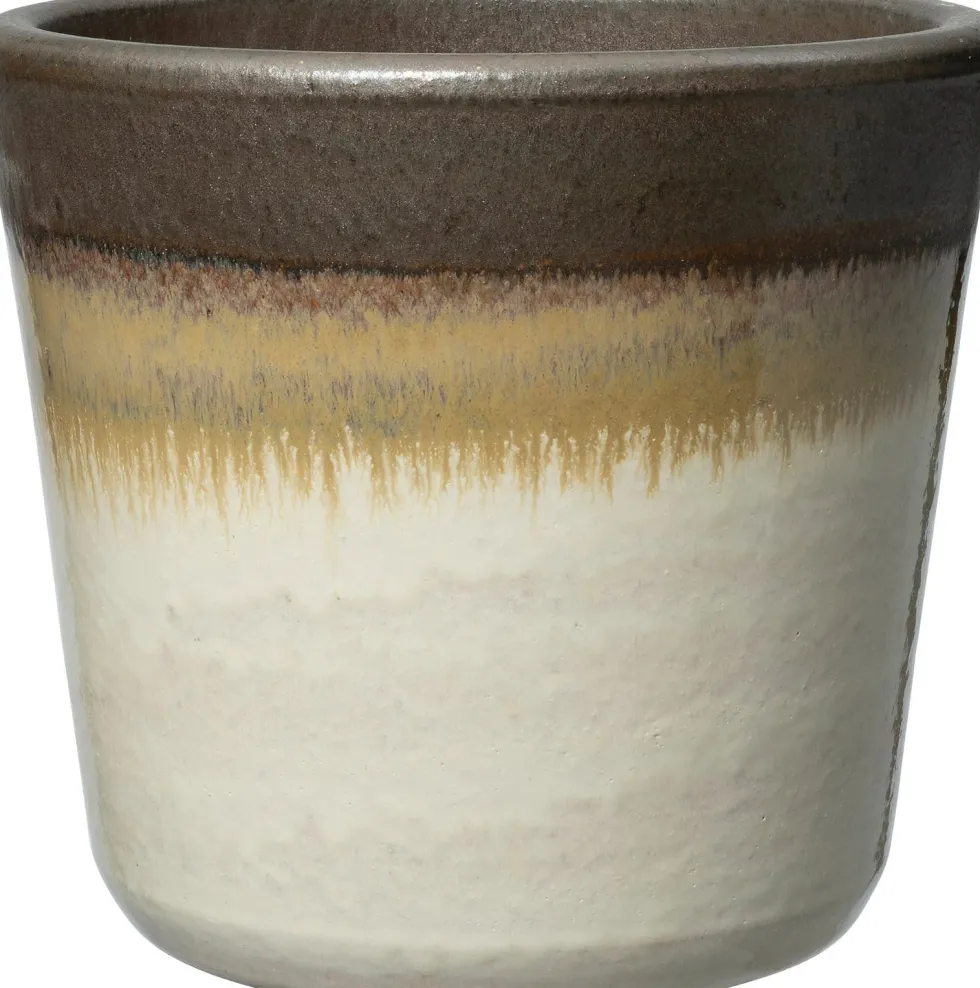 Intratuin bloempot Fleur crème / bruin D 29 H 26 cm