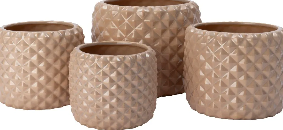 Intratuin bloempot Floris taupe D 18 H 16 cm