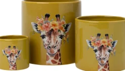 Intratuin bloempot Giraf geel D 14 H 13 cm