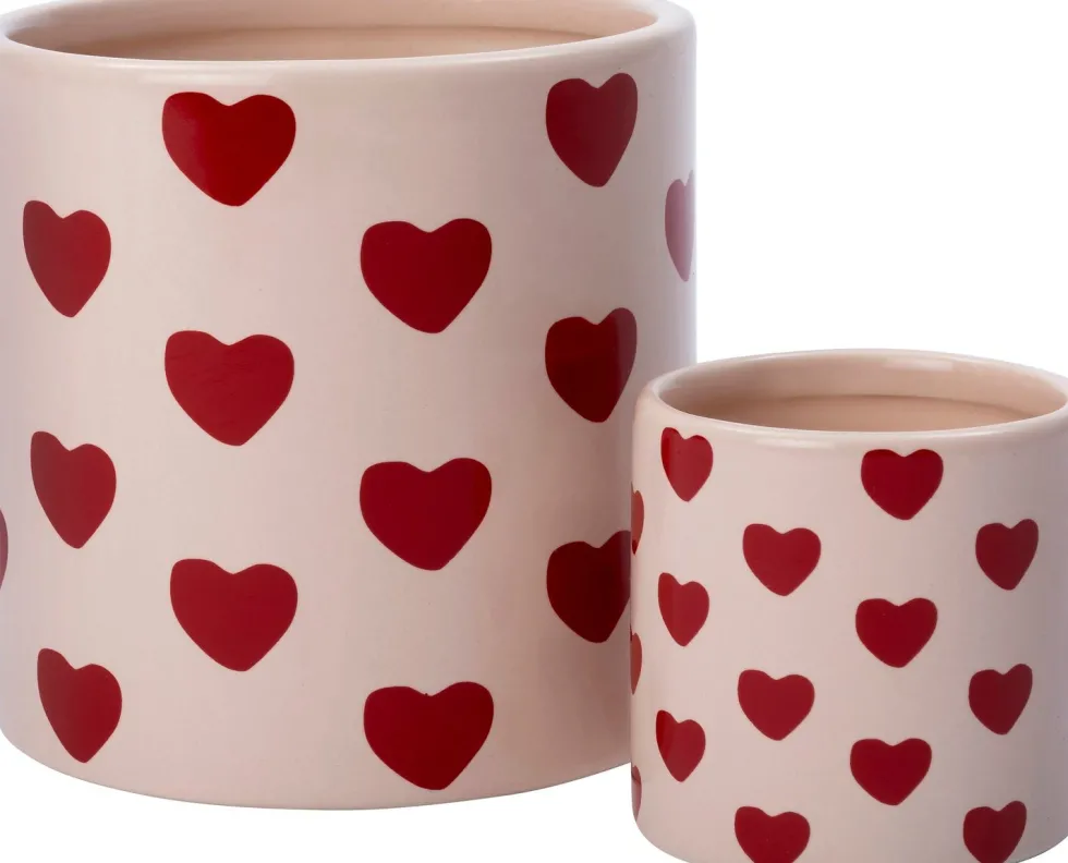 Intratuin bloempot Hartjes roze D 14 H 14 cm