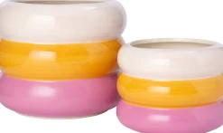 Intratuin bloempot Jairo crème / oranje / roze D 16,5 H 13,8 cm