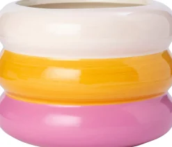 Intratuin bloempot Jairo crème / oranje / roze D 12,2 H 9,5 cm