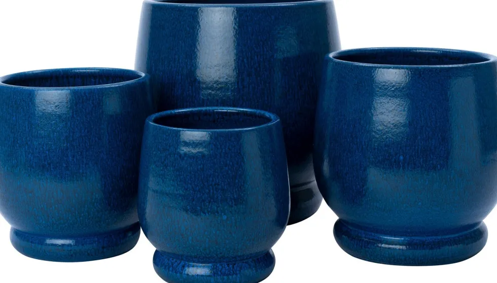 Intratuin bloempot Joah blauw D 17 H 17 cm