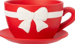 Intratuin bloempot Jody theekop strik rood 23 x 19 x 12 cm