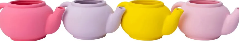 Intratuin bloempot Jody theepot geel 26 x 19 x 12 cm