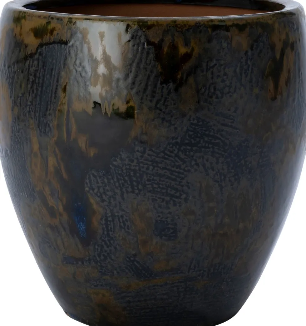 Intratuin bloempot Juna bruin / blauw D 27 H 27 cm