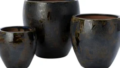 Intratuin bloempot Juna bruin / blauw D 27 H 27 cm