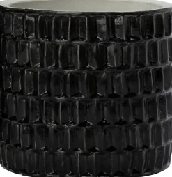 Intratuin bloempot Kenzi zwart D 11,5 H 10 cm