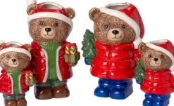 Intratuin bloempot Kerstbeer met boom rood 14 x 13 x 24 cm