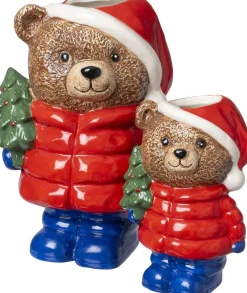 Intratuin bloempot Kerstbeer met boom rood 14 x 13 x 24 cm