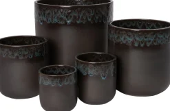 Intratuin bloempot Leonie grijs / blauw D 13 H 16 cm