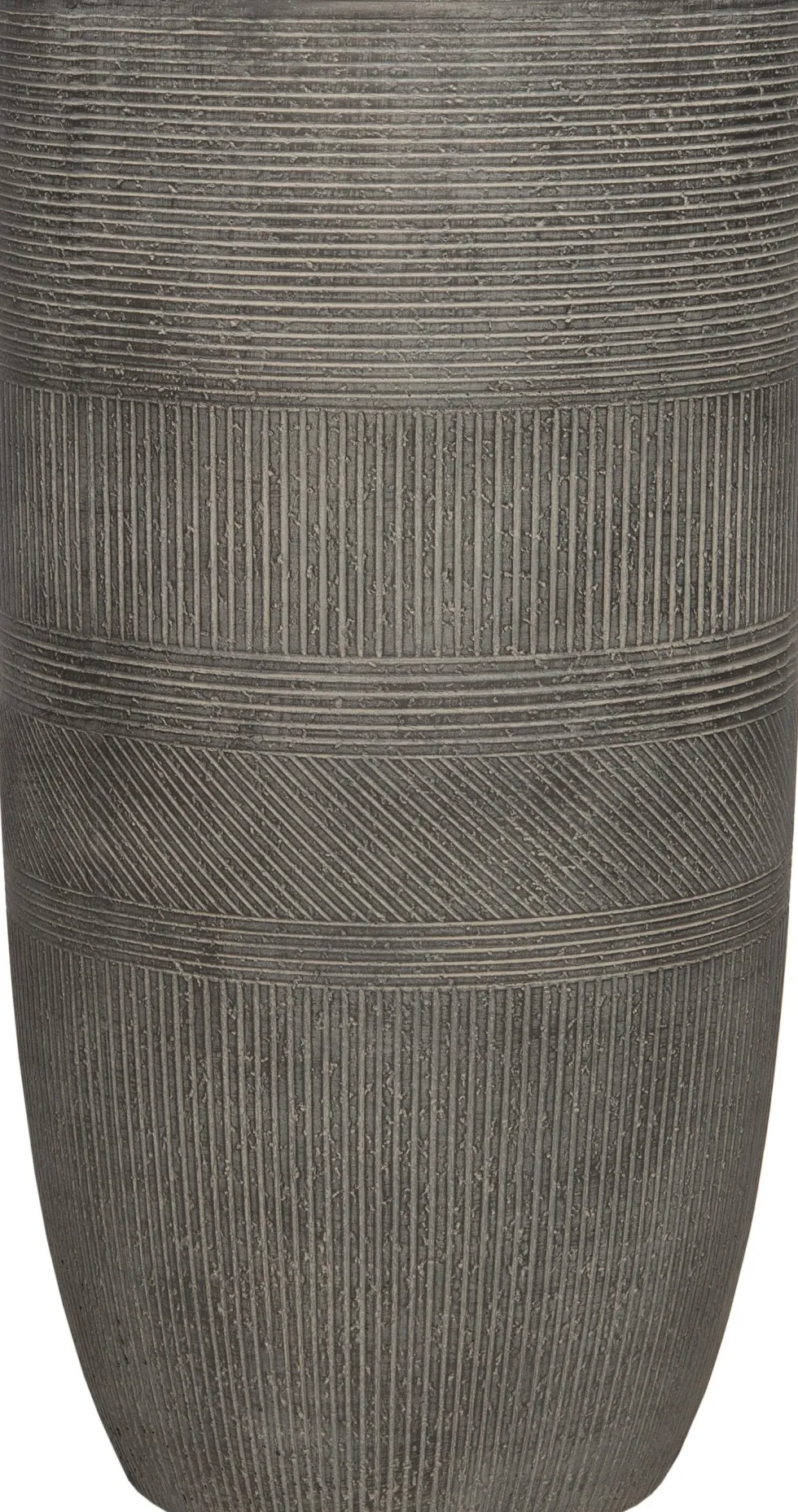 Intratuin bloempot Lijnen grijs D 34 H 63 cm