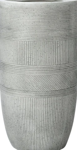 Intratuin bloempot Lijnen wit D 33,5 H 63 cm