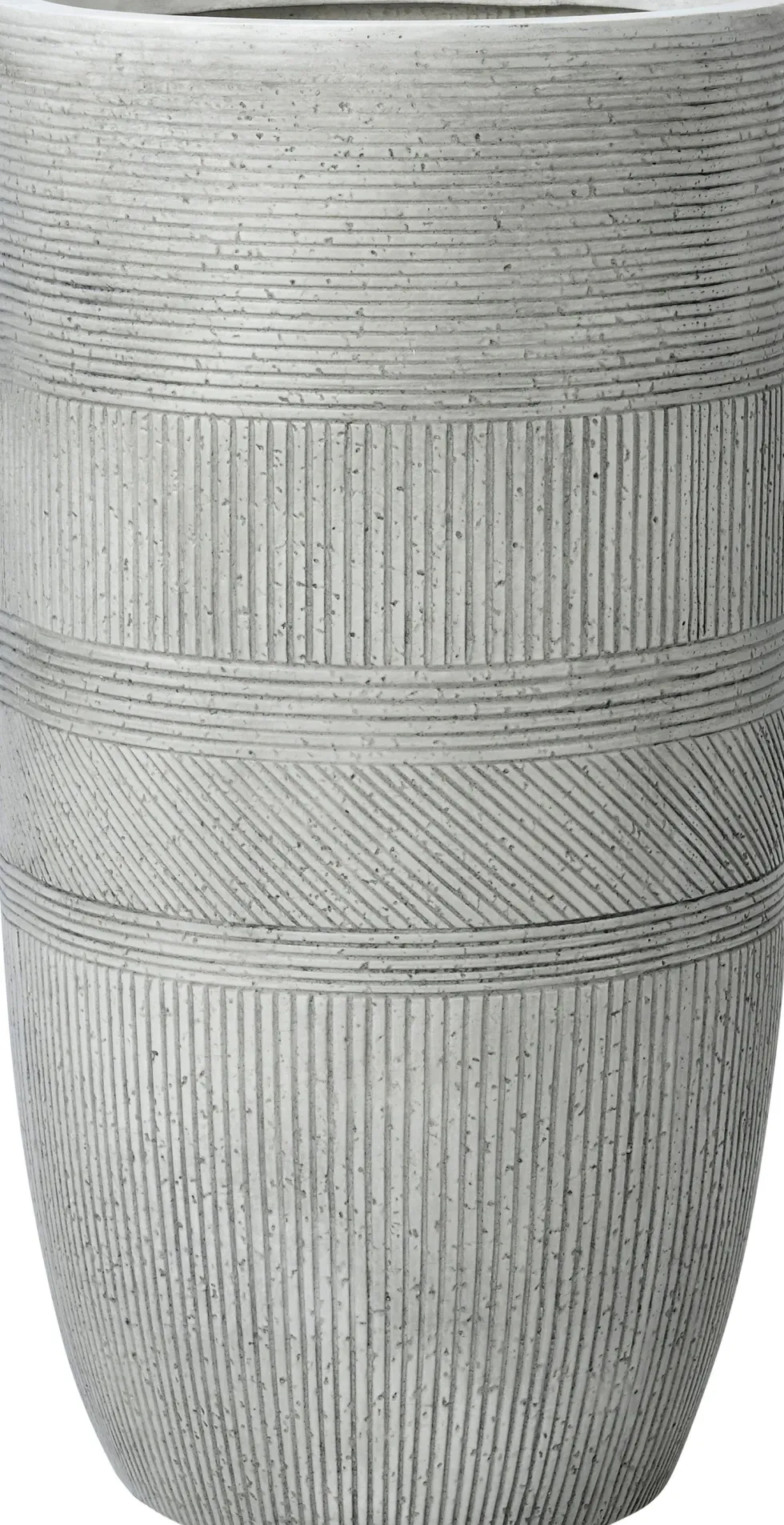 Intratuin bloempot Lijnen wit D 33,5 H 63 cm