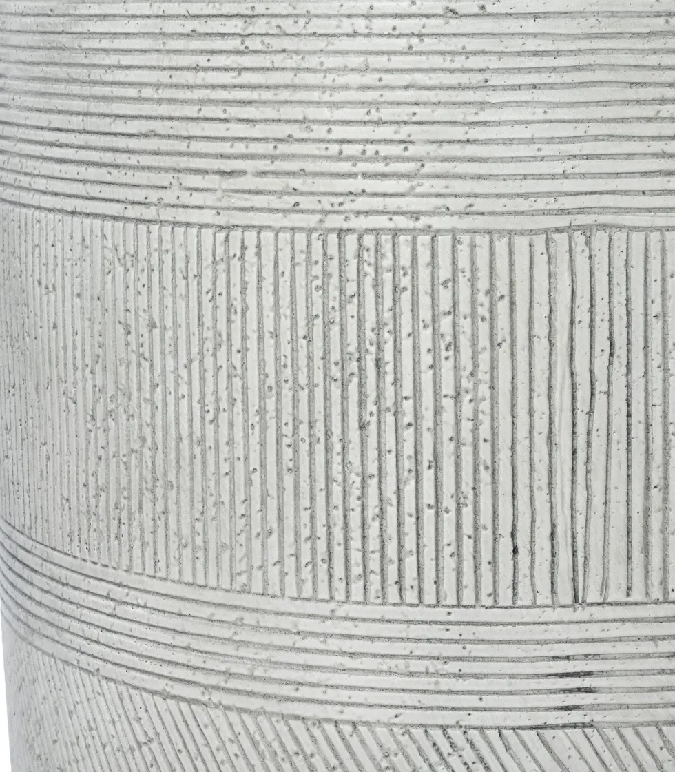 Intratuin bloempot Lijnen wit D 33,5 H 63 cm
