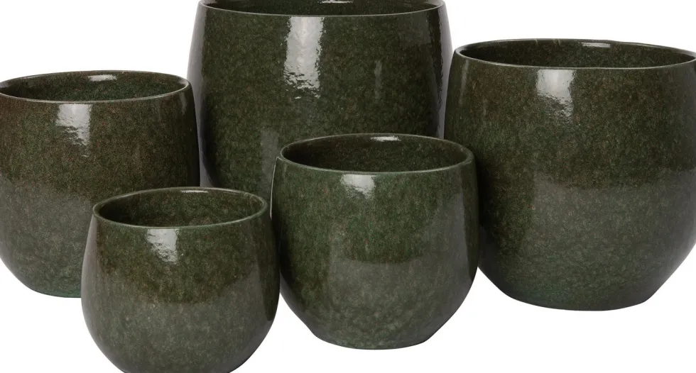 Intratuin bloempot Lino groen D 18 H 16 cm