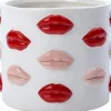 Intratuin bloempot Lip wit / rood D 17 H 14 cm
