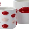Intratuin bloempot Lip wit / rood D 15 H 11 cm