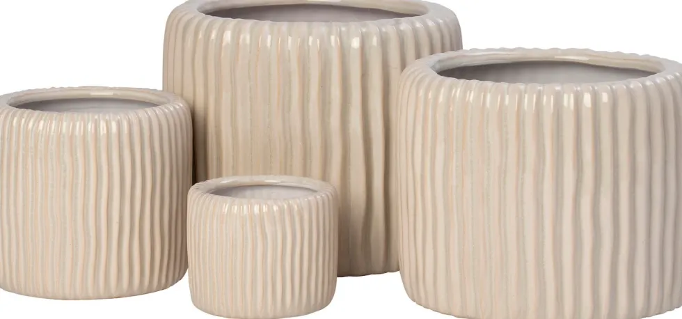 Intratuin bloempot Louva crème D 9 H 8 cm