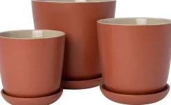 Intratuin bloempot met schotel Shai terracotta D 16 H 16 cm