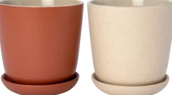 Intratuin bloempot met schotel Shai terracotta D 13,7 H 14 cm