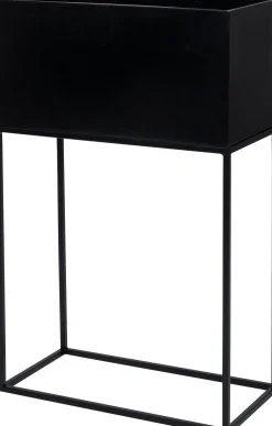 Intratuin bloempot met standaard Shay zwart 50 x 25 x 80 cm